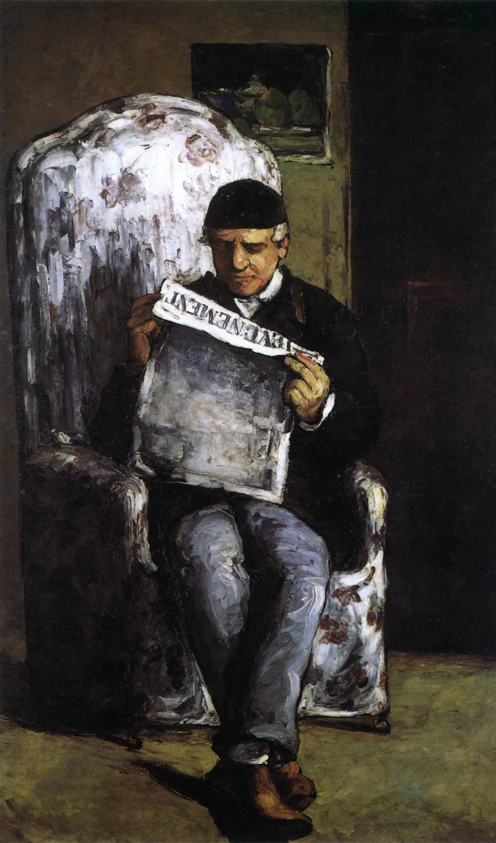 Louis - Auguste cezanne, padre dell'artista, leggendo 'L'Événement', 1866, National Gallery of Art, Washington